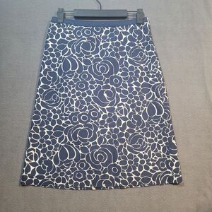 Boden‎ Blue and White Flower Skirt, Knee-Length Women's Size Small